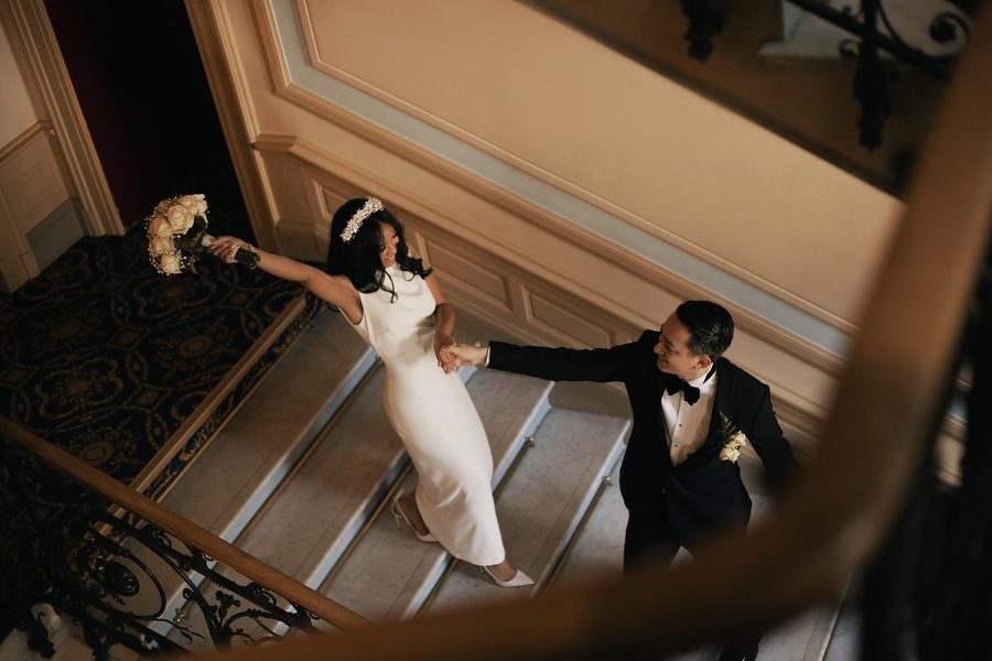 Couple dancing at their private wedding reception in Switzerland