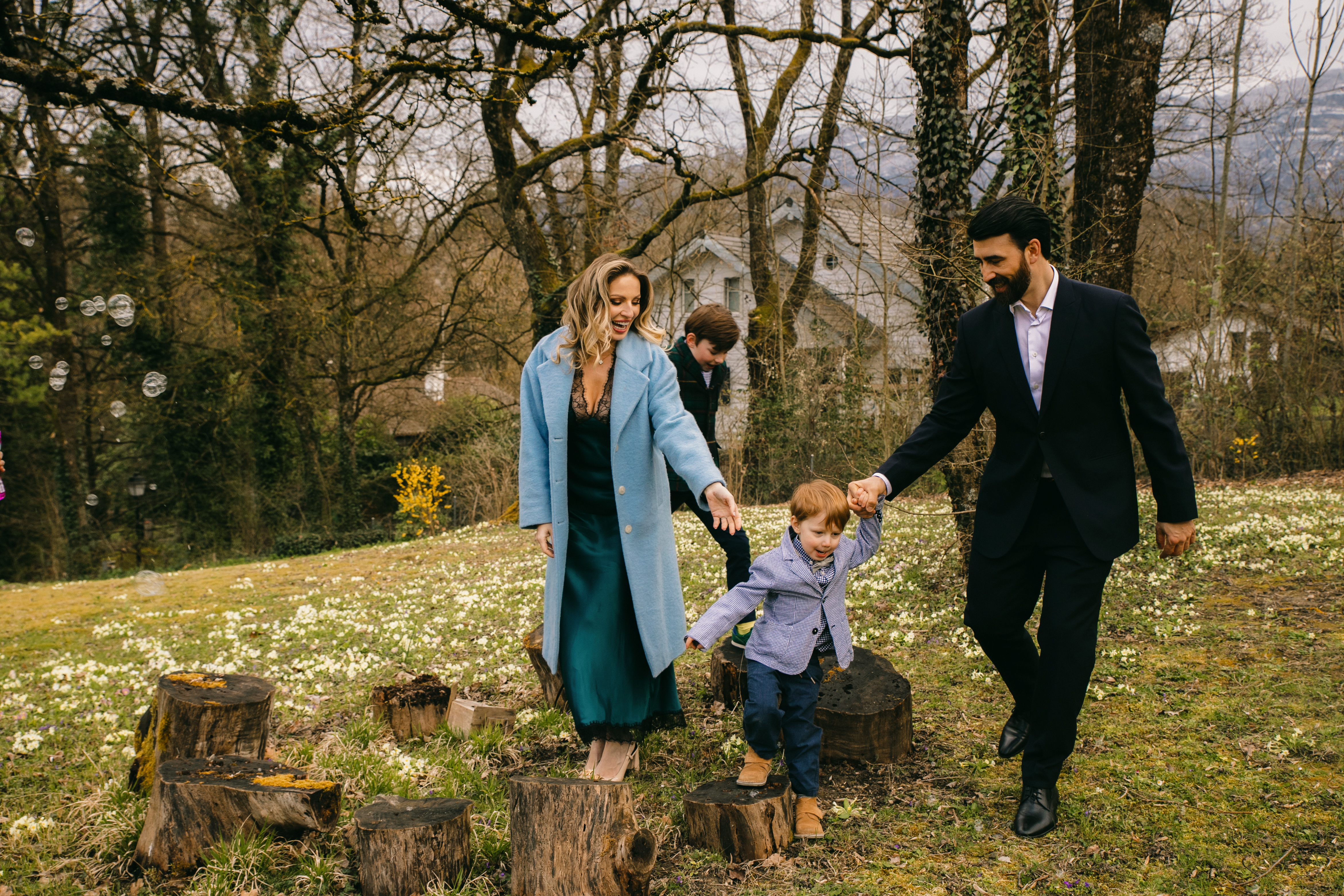Children running and playing during a lifestyle family session